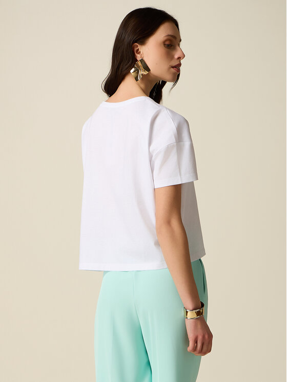 Oltre Oltre T-Shirt G007J004362N001 Biały Boxy Fit