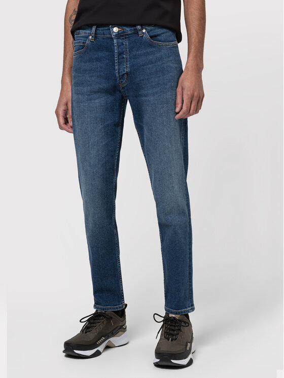 BOSS Boss Jeans hlače 50437775 Modra Tapered Fit
