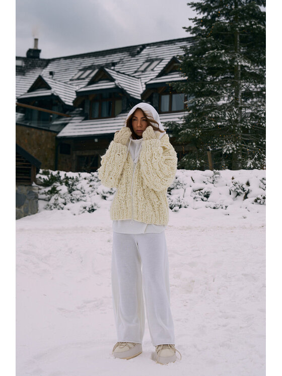 NAOKO NAOKO Kardigan Frosted Cloud Beżowy Regular Fit