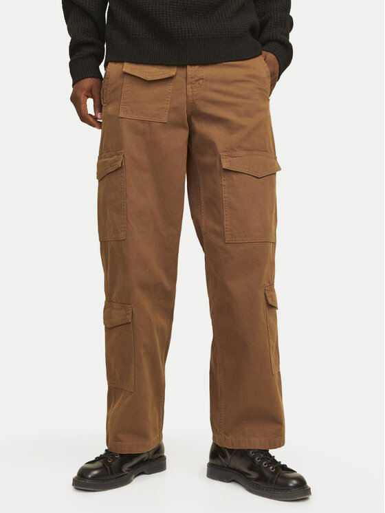 Jack&Jones Jack&Jones Bavlnené nohavice Bill 12258307 Hnedá Relaxed Fit