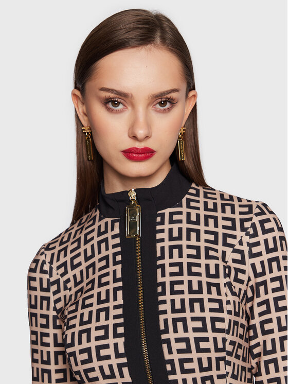 Elisabetta Franchi Elisabetta Franchi Koktejlové šaty AB-339-31E2-V460 Béžová Slim Fit