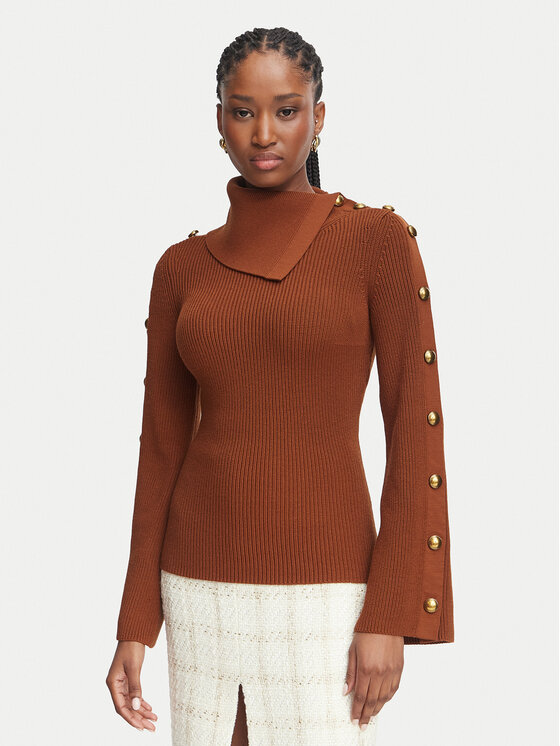 Elisabetta Franchi Elisabetta Franchi Rollkragenpullover MK-03S-66E2-V420 Braun Slim Fit