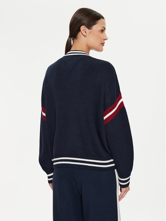 Tommy Jeans Tommy Jeans Pullover Letterman DW0DW18519 Dunkelblau Oversize