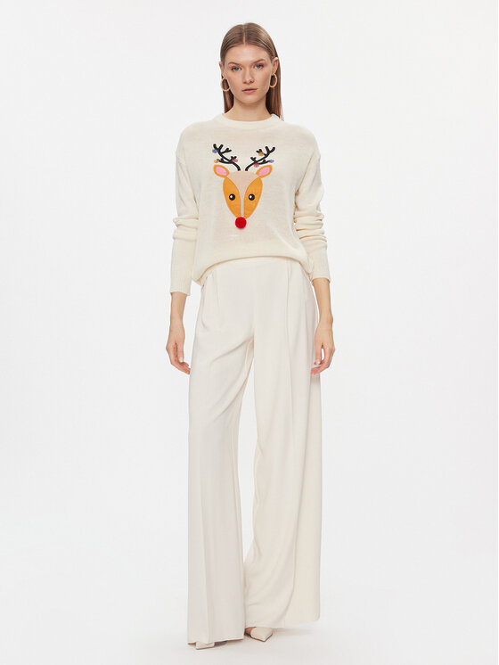 Brave Soul Brave Soul Pulover LKX-230ANTLE Écru Regular Fit