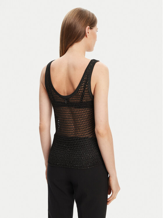 Guess Guess Top W5YR29 Z37G0 Czarny Regular Fit