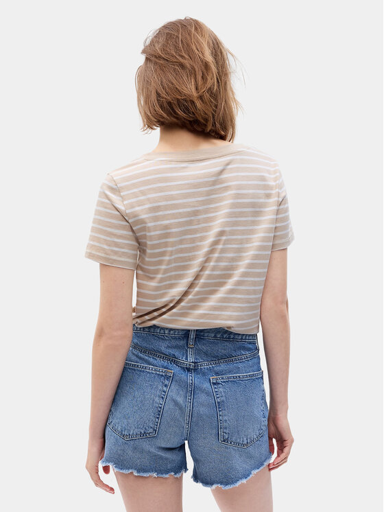 Gap Gap T-Shirt 740140-58 Beżowy Regular Fit