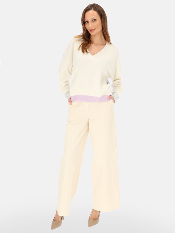 L’AF L’AF Sweter Rosa Biały Regular Fit