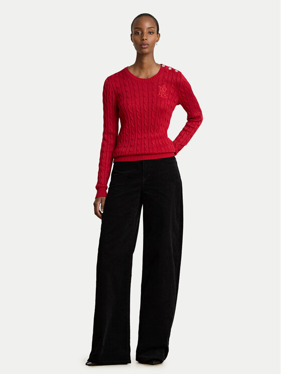 LAUREN RALPH LAUREN LAUREN RALPH LAUREN Sweter 200P14039501 Czerwony Regular Fit