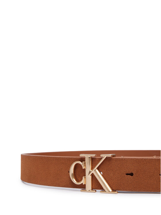 Calvin Klein Calvin Klein Pasek Damski Round Ck Buckle Suede LV04F7144G Brązowy