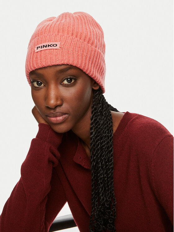 Pinko Căciulă Lambkin Cuffia AI 24-25 BLK01 104489 A1CH Coral