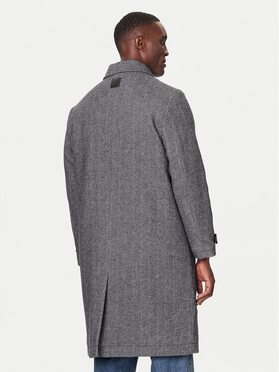 Calvin Klein Calvin Klein Płaszcz wełniany LV04LD510G Szary Regular Fit
