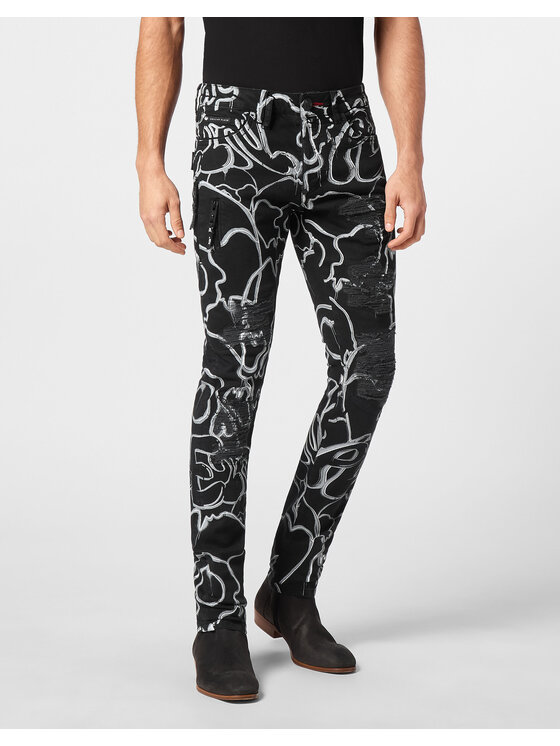 PHILIPP PLEIN PHILIPP PLEIN Džínsy 15951 Čierna Straight Leg