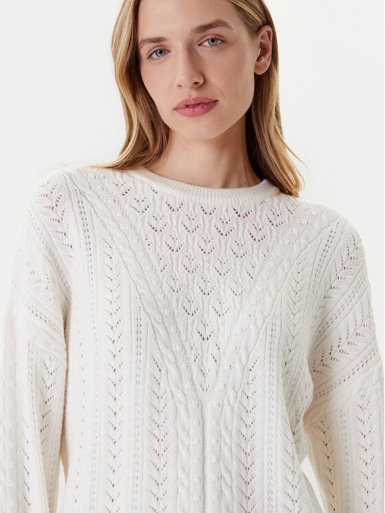 Guess Guess Sweter W5YR56 Z2ZK2 Biały Regular Fit