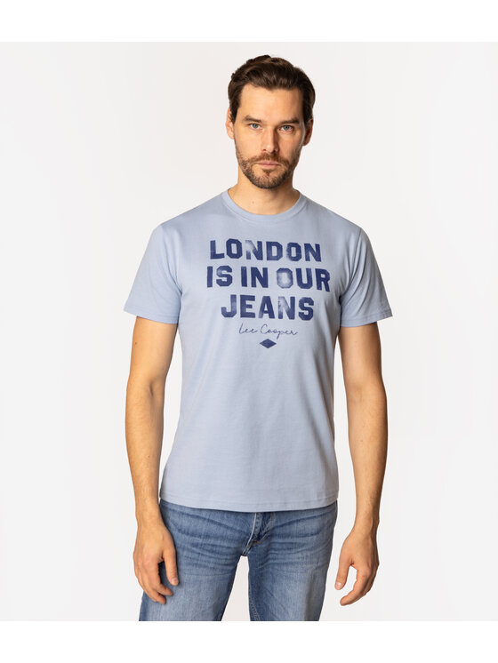 Lee Cooper Lee Cooper T-Shirt SLOG3 1160 Niebieski Slim Fit