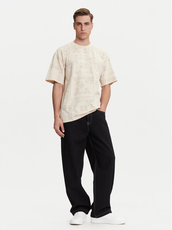 Karl Kani Karl Kani Tričko Small Signature Paisley PD00005342 Béžová Relaxed Fit