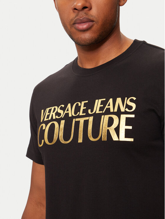 Versace Jeans Couture Versace Jeans Couture Marškinėliai 77GAHT05 Juoda Regular Fit