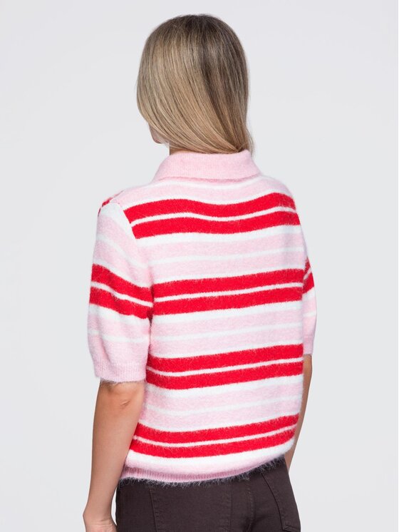Ombre Ombre Sweter OW-SW-E0031 Różowy Relaxed Fit