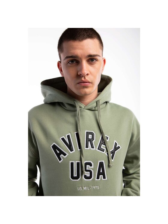 Avirex Avirex Bluza Columbus OH Hoody Olive V1A00004-514 Zielony Classic Fit