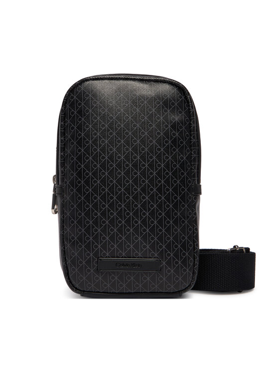Calvin Klein Calvin Klein Geantă crossover Emblem Aop Coated Square Sling LV04D3335G Negru