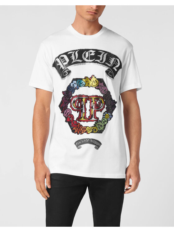 PHILIPP PLEIN PHILIPP PLEIN T-Shirt 22615 Biały Regular Fit