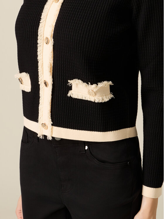 Oltre Oltre Sweter M140J005448N0Z3 Czarny Boxy Fit