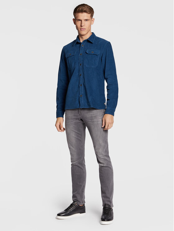 Camicia M-3020-SIL432 Blu scuro Oversize