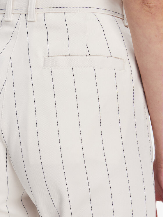 adidas adidas Hlače iz tkanine Pinstripe JJ3483 Bela Regular Fit
