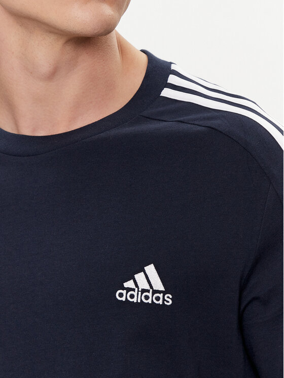 adidas adidas Majica Essentials Single Jersey 3-Stripes T-Shirt IC9335 Modra Regular Fit