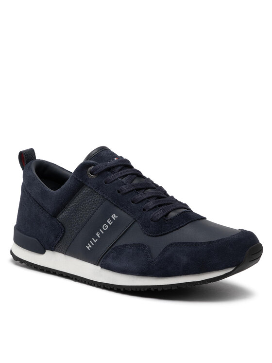 Tommy Hilfiger Tommy Hilfiger Sneakers Iconic Leather Suede Mix Runner FM0FM00924 Bleumarin