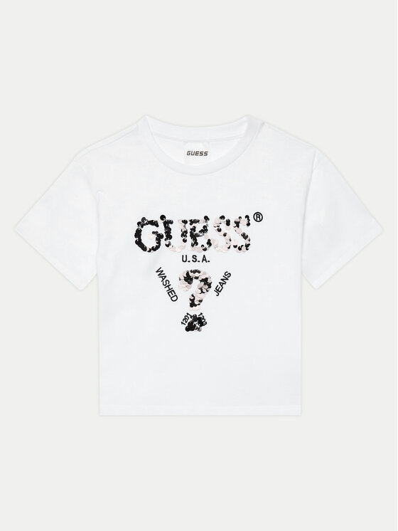 Guess Tricou J4YI46 K8FQ4 Alb Boxy Fit