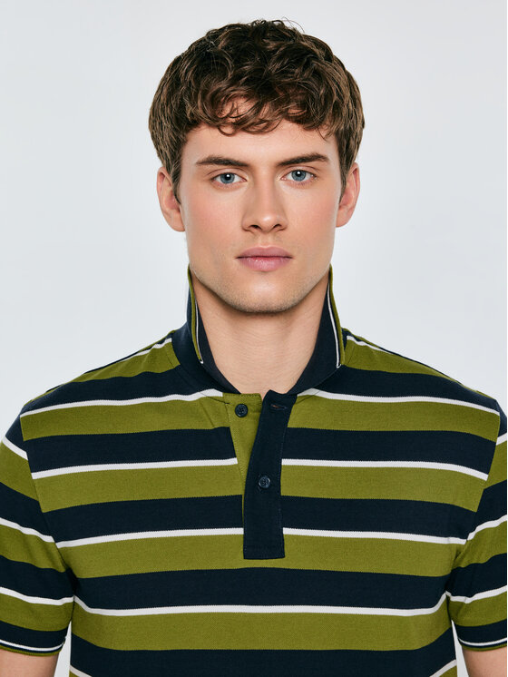 BIG STAR BIG STAR Polo SEULIS Zielony Basic Fit