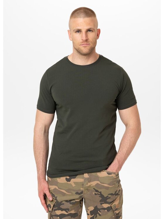 PITBULL PITBULL T-Shirt MINIMAL Zielony Regular Fit
