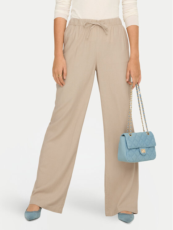 ONLY ONLY Pantaloni di tessuto Goa 15363676 Beige Straight Fit