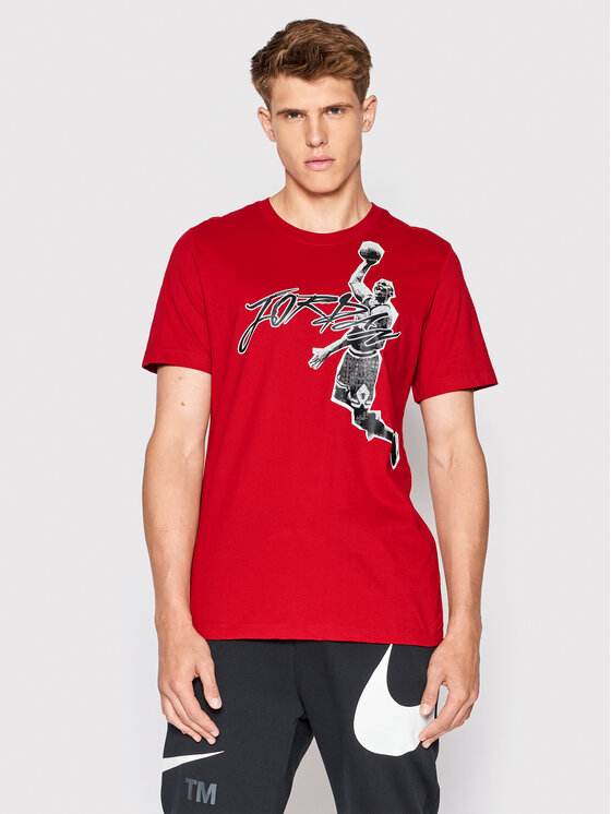 Nike Majica Jordan Air DH8924 Rdeča Regular Fit