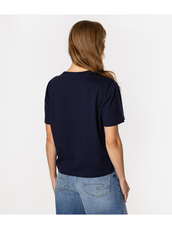 Lee Cooper Lee Cooper T-Shirt CROPPED 8515 Granatowy Loose Fit