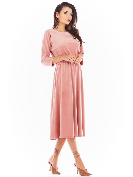 Awama Awama Vestito di maglia A407 Rosa Basic Fit