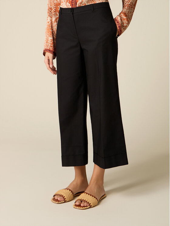 Oltre Oltre Spodnie materiałowe P02BR009295N033 Czarny Baggy Fit