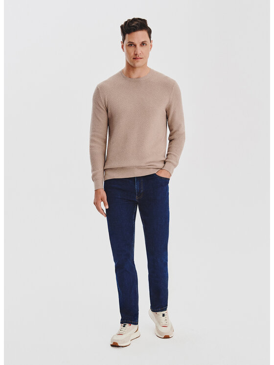 Pako Lorente Pako Lorente Sweter P25WF-2X-012 Beżowy Classic Fit