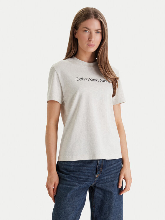 Calvin Klein Jeans Tricou LV047C912G Bej Regular Fit