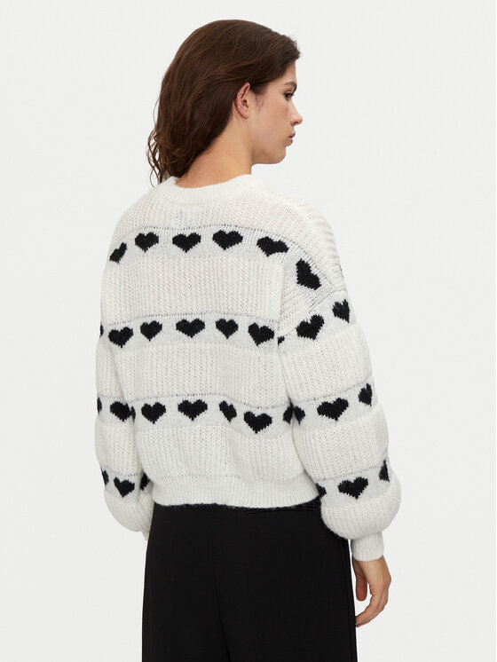 Pieces Pieces Sweter Nove 17152014 Écru Regular Fit