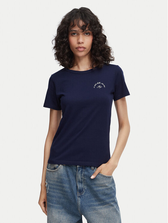 HUGO Tricou Deloris 5 50571074 Bleumarin Regular Fit