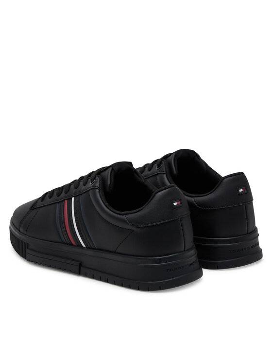 Tommy Hilfiger Tommy Hilfiger Tenisice Modern Cupsole Stripes Lth FM0FM05406 Crna