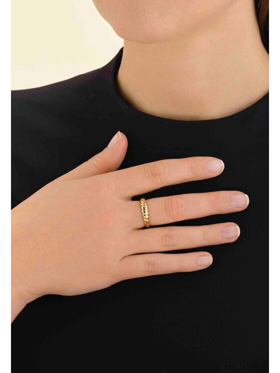 Rosefield Rosefield Pierścionek Small Croissant Ring Złoty