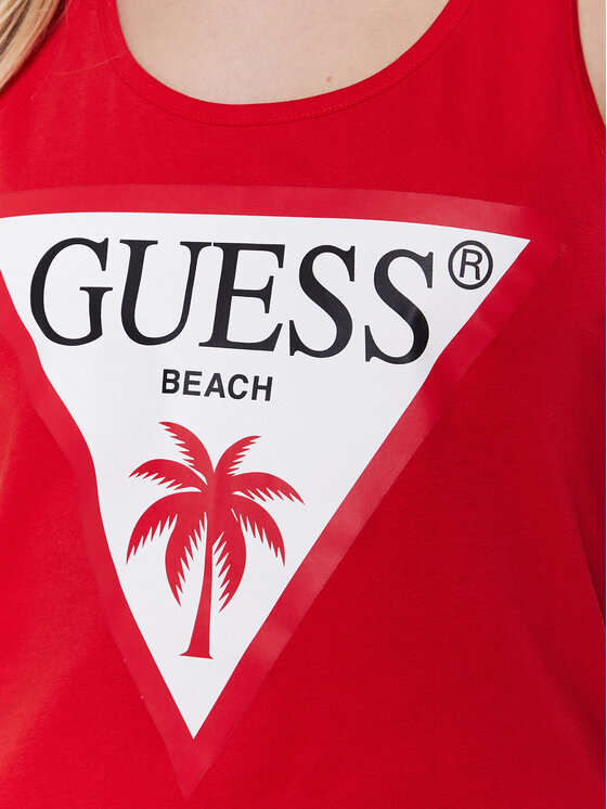 Guess Guess Лятна рокля Logo E3GP03 JA914 Червен Regular Fit