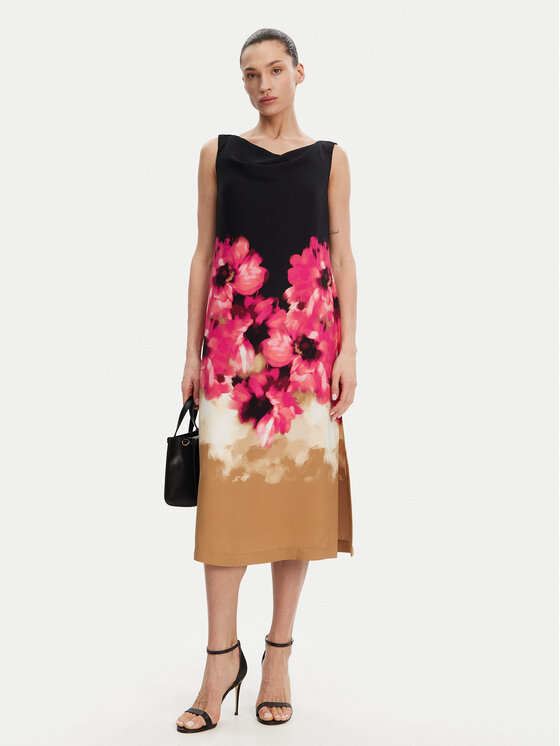 DKNY DKNY Koktejlové šaty DD4KH09C Černá Regular Fit