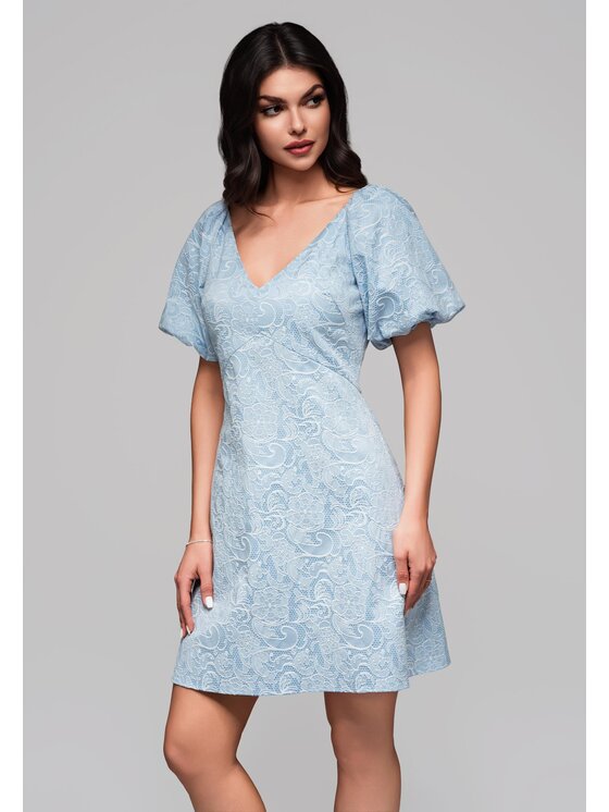 Ombre Ombre Sukienka koktajlowa LA-OM-DLR124 Niebieski Regular Fit