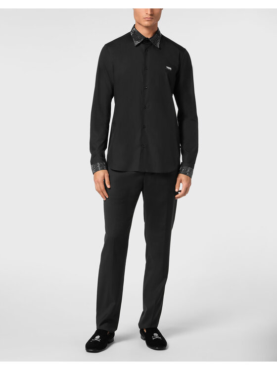 PHILIPP PLEIN PHILIPP PLEIN Koszula 22577 Czarny Fitted Fit