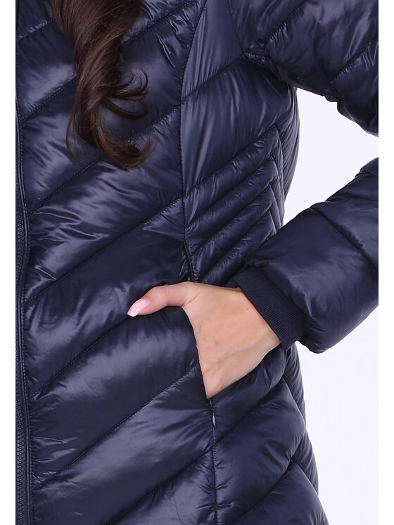 Perso Perso Prechodný kabát pikowana przejściowa Tmavomodrá Slim Fit