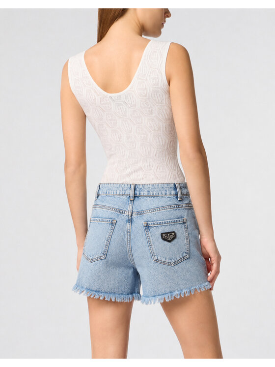 PHILIPP PLEIN PHILIPP PLEIN Szorty jeansowe 31768 Niebieski Skinny Fit
