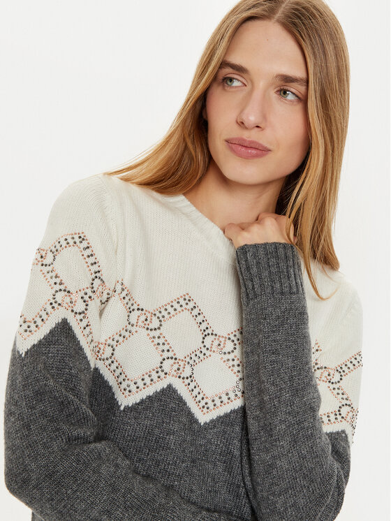 Liu Jo Sport Liu Jo Sport Sweter TF4233 MS55L Écru Regular Fit